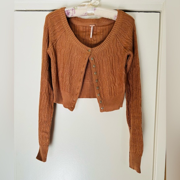 FREE PEOPLE Cinnamon Knit Cardigan Sweater Small NWOT - Picture 2 of 8